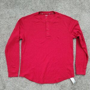 Gap Men's RED Scarlet Sage Waffle Henley Large New with Tag!